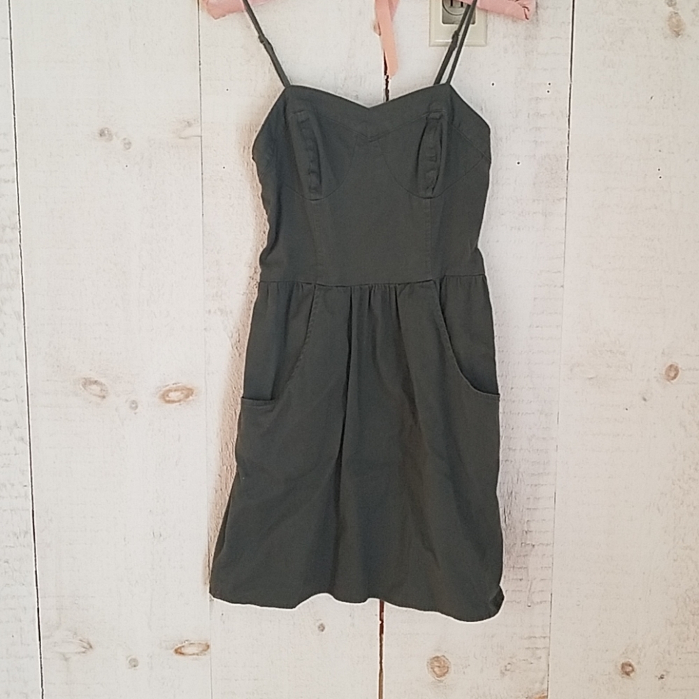 Funky Army Green Mini Dress